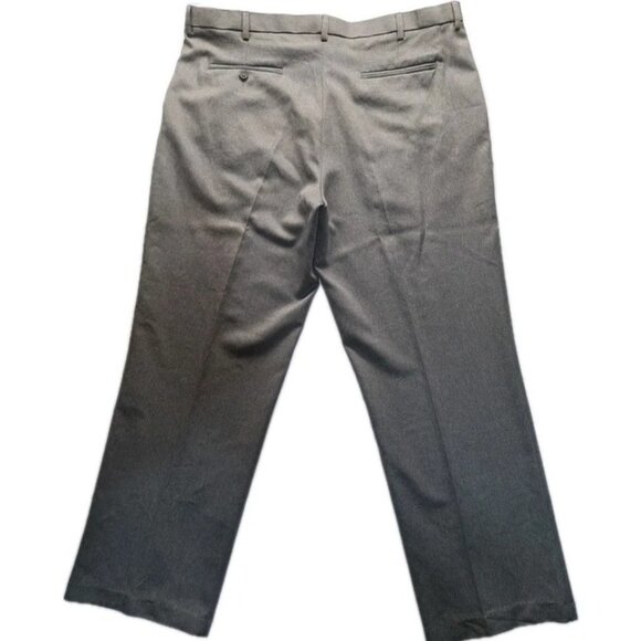 Puritan Dress Pants Men's 42x30 Gray Flat Front Adjustable Waist Belt Loop zip - Picture 8 of 11